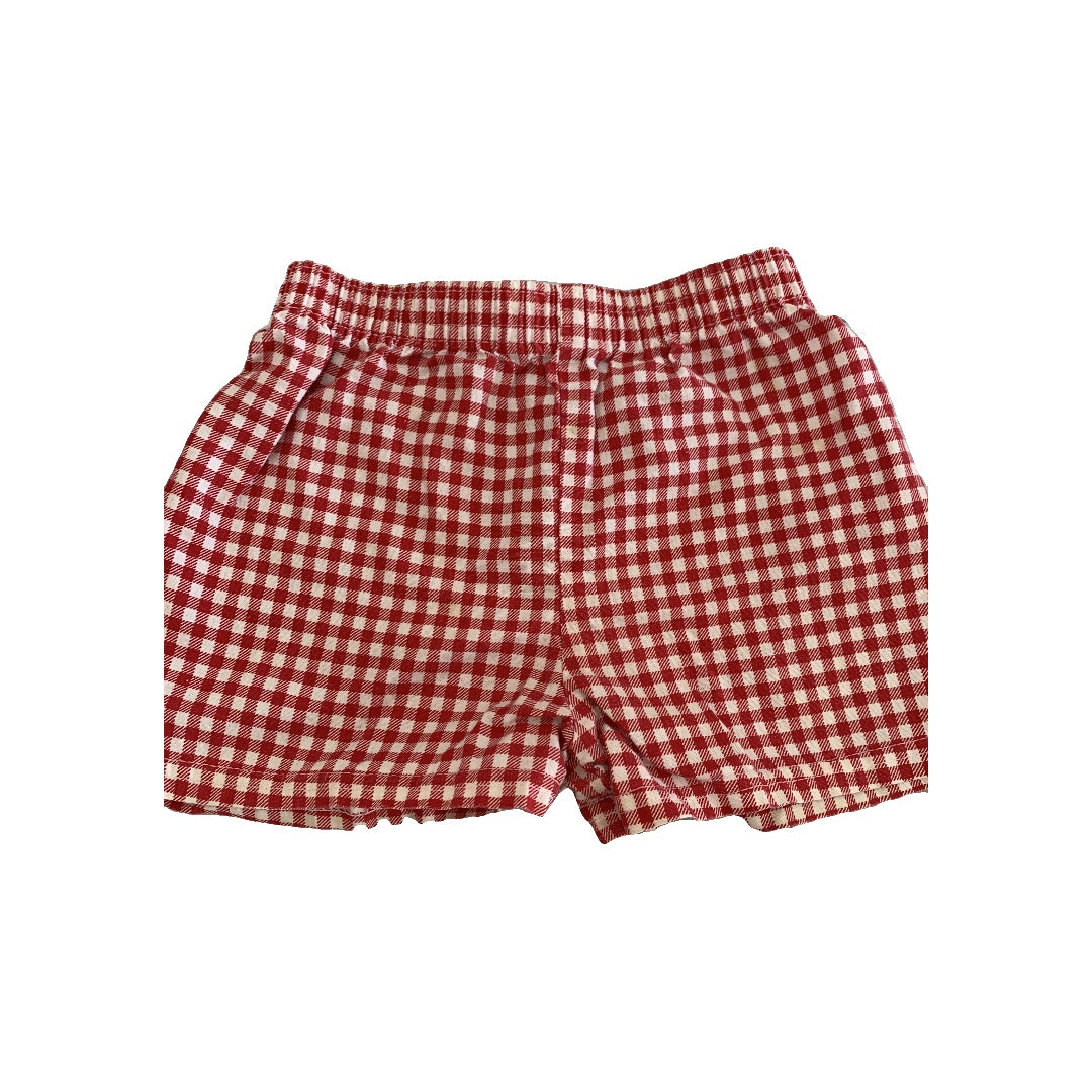 Girls White | Red | Check Shorts Size: 3T White | Red | Check