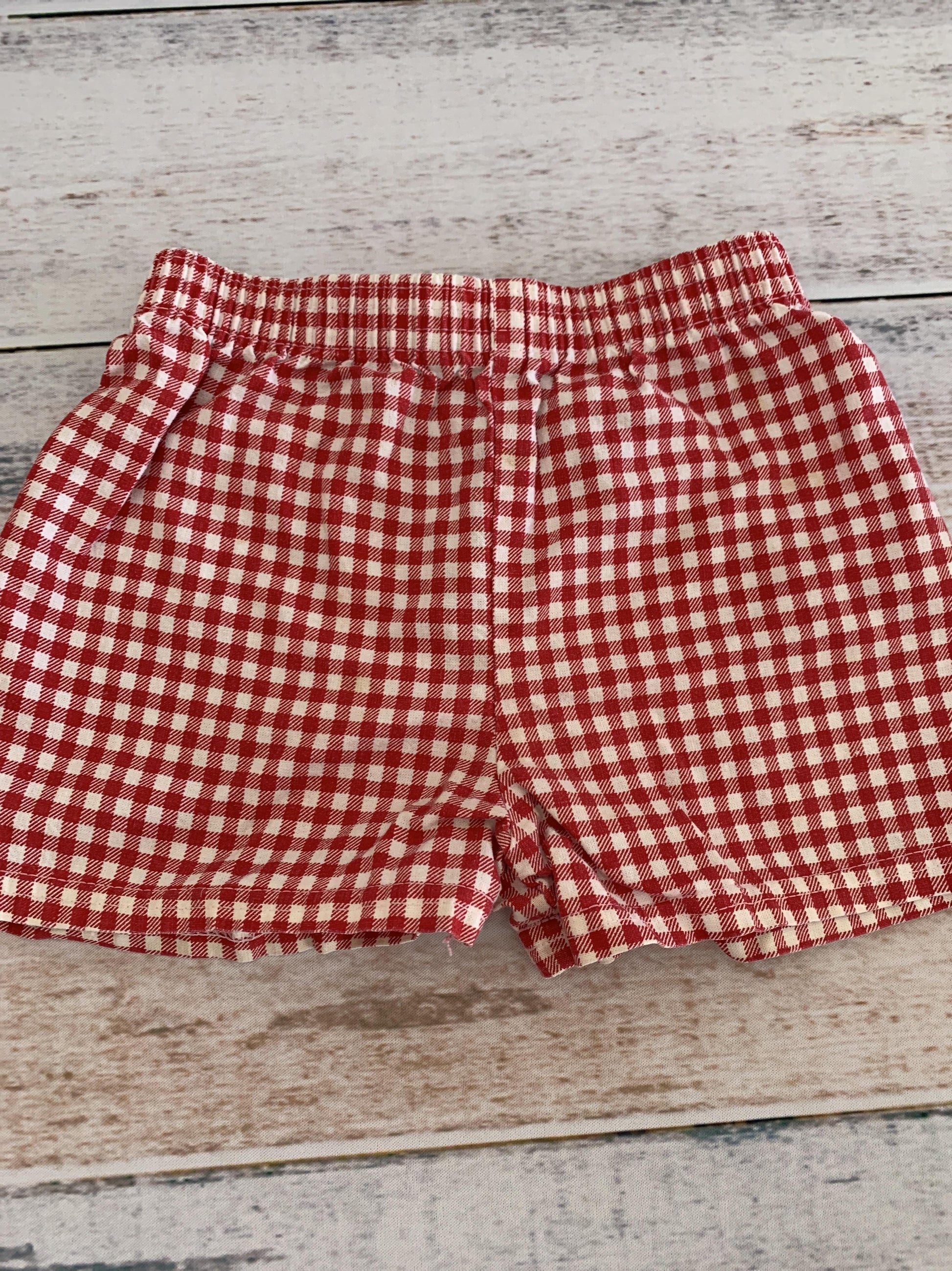 Girls White | Red | Check Shorts Size: 3T White | Red | Check