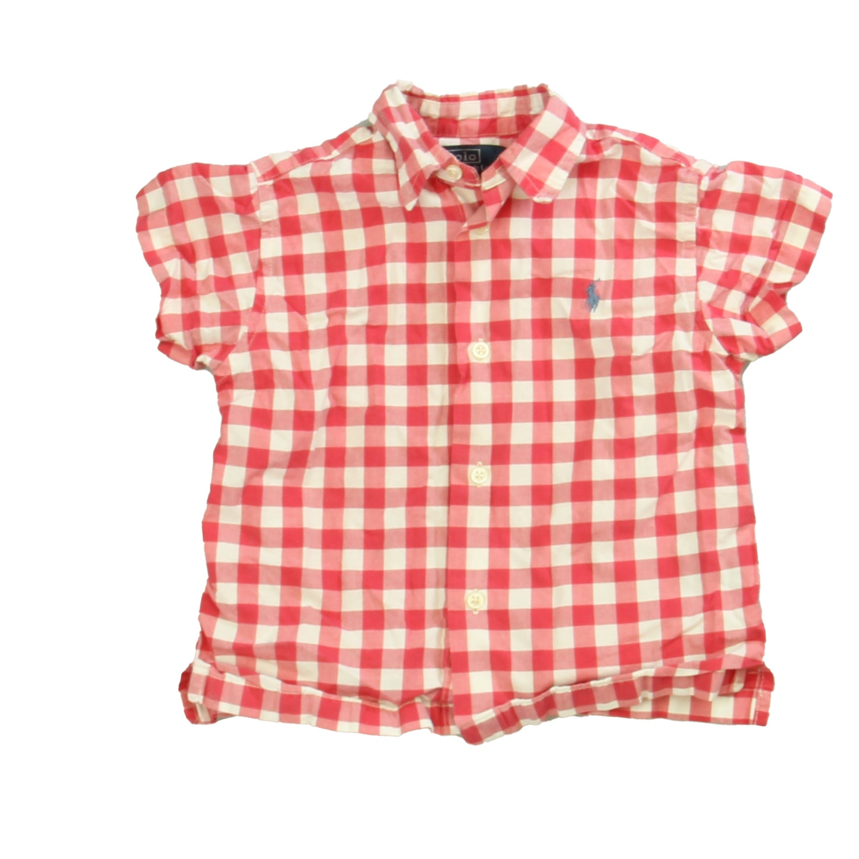 Polo by Ralph Lauren Boys White | Red | Checks Button Down Short Sleeve Size: 24 Months White | Red | Checks