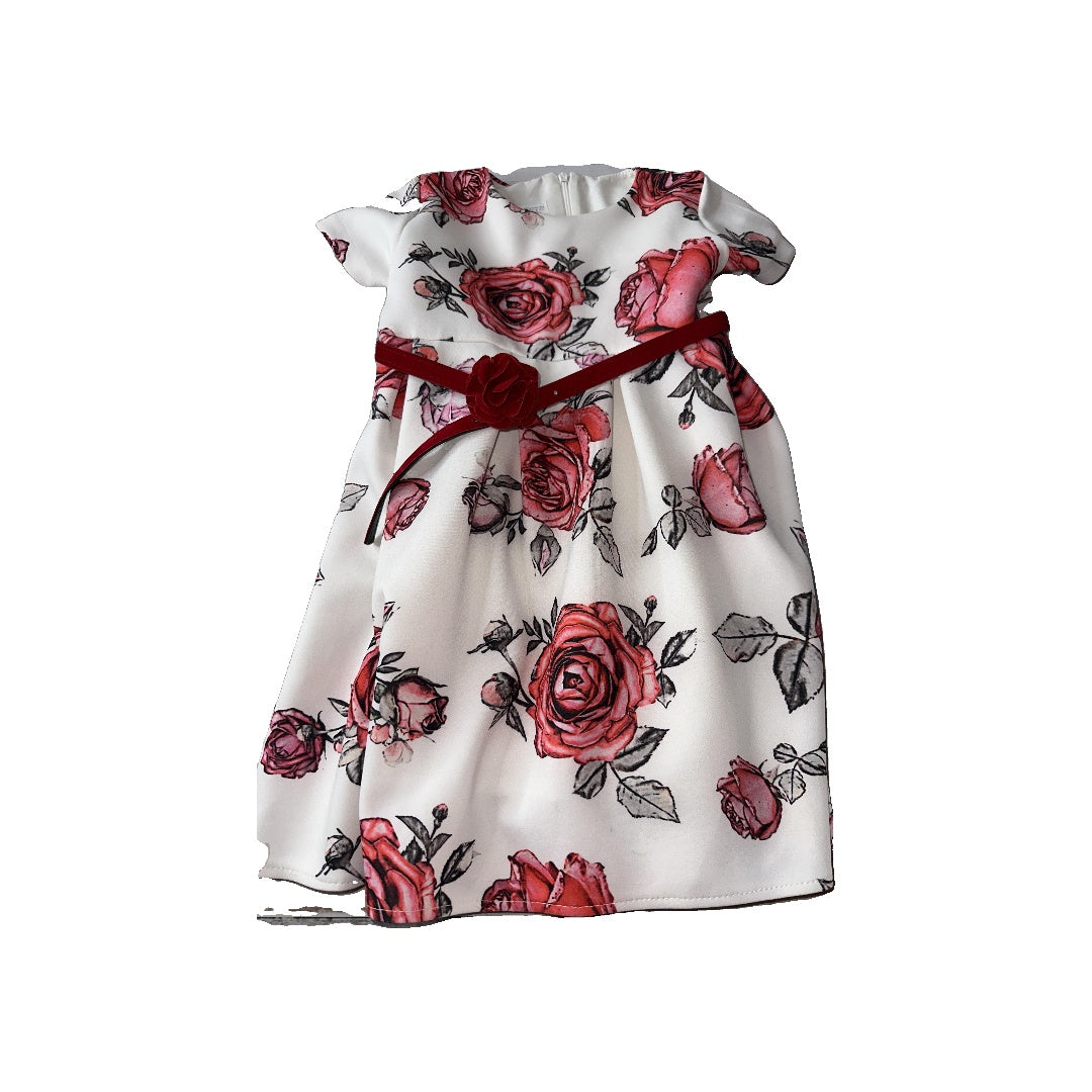 Unknown Girls White | Red | Floral Dress Size: 5T White | Red | Floral