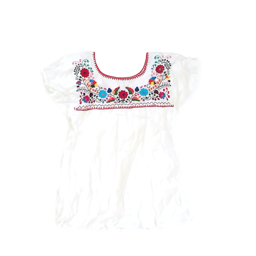Unknown Girls White | Red Floral Blouse Size: 12-14* White | Red Floral