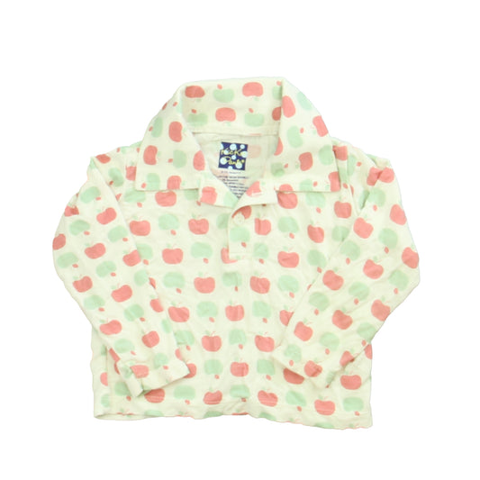 Kickee Pants Boys White | Red | Green | Apples Rugby Shirt Size: 6-12 Months White | Red | Green | Apples