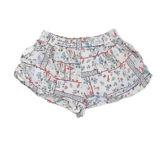 Janie and Jack Girls White | Red | Green Floral Shorts Size: 3T White | Red | Green Floral