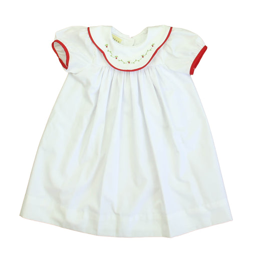 Le' Ze Me Girls White | Red | Green Dress Size: 12 Months