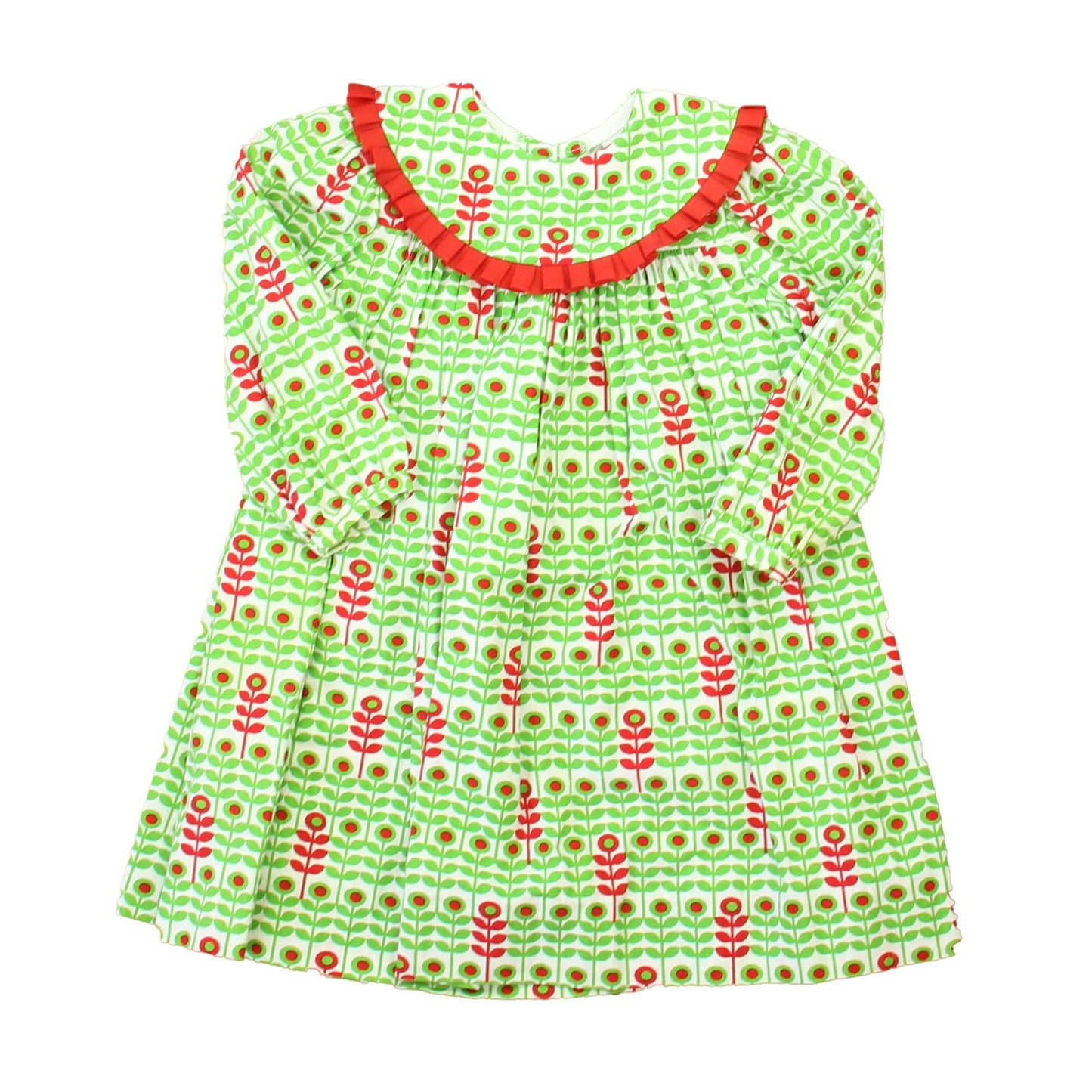 The Bailey Boys Girls White | Red | Green Sun Dress Size: 24 Months White | Red | Green
