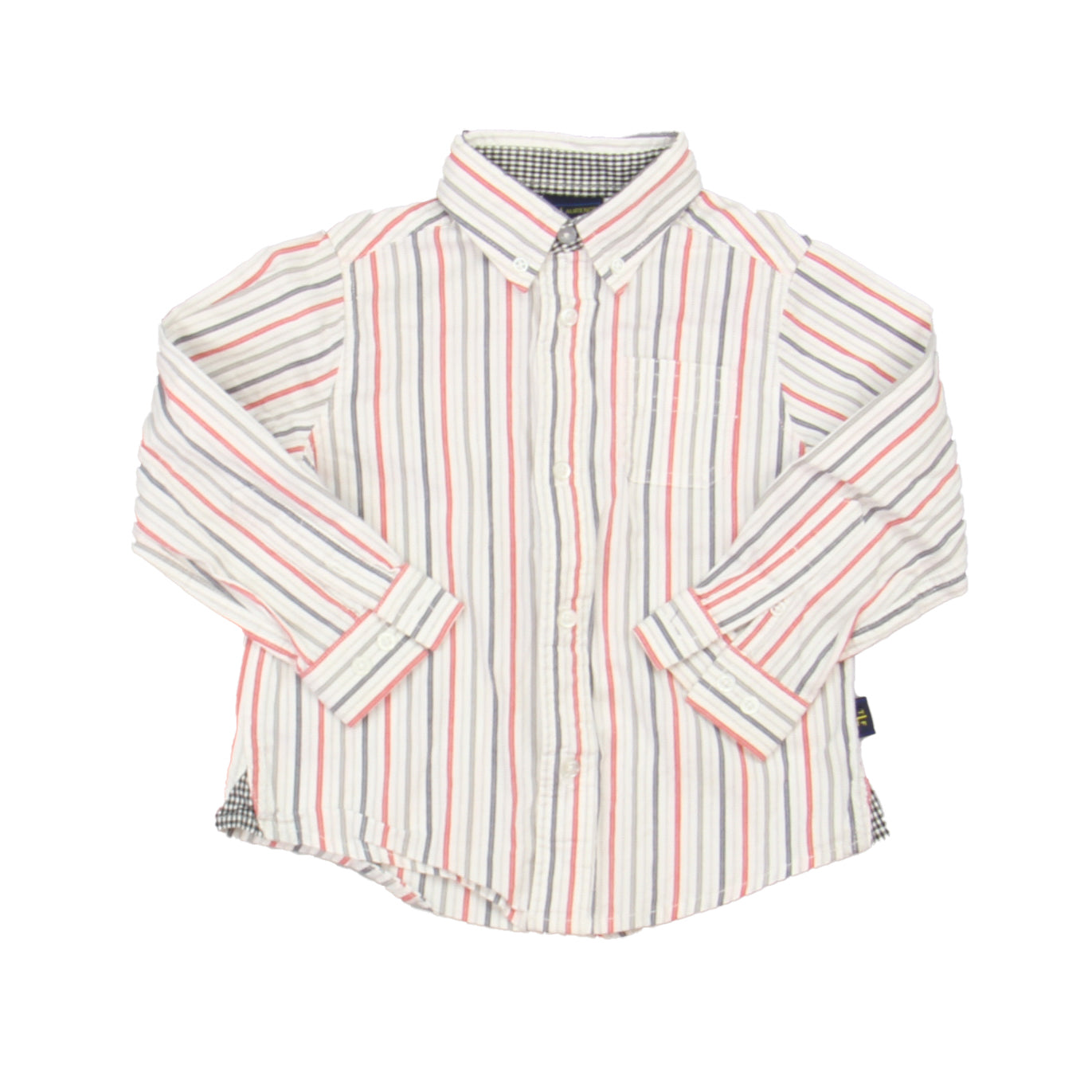 T.F. Lawrence Boys White | Red | Grey Button Down Long Sleeve Size: 3T White | Red | Grey
