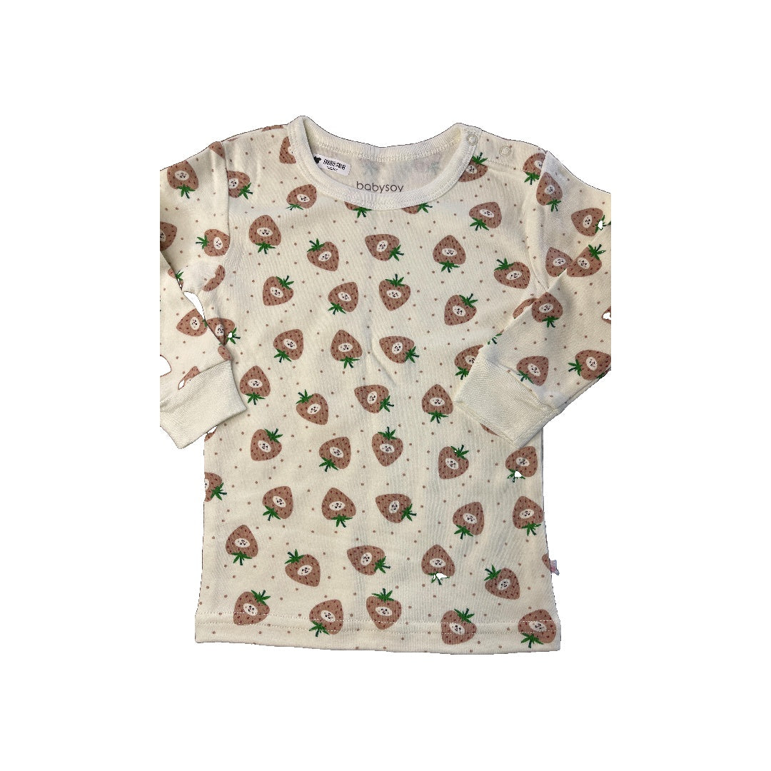 Babysoy Girls White | Red | light green Pajamas Size: 18 months White | Red | light green