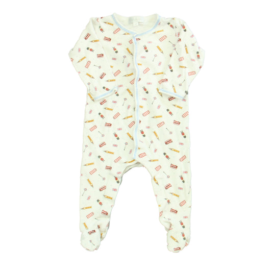 Magnolia Baby Boys White | Red "London" Long Sleeve Outfit Size: 6 Months