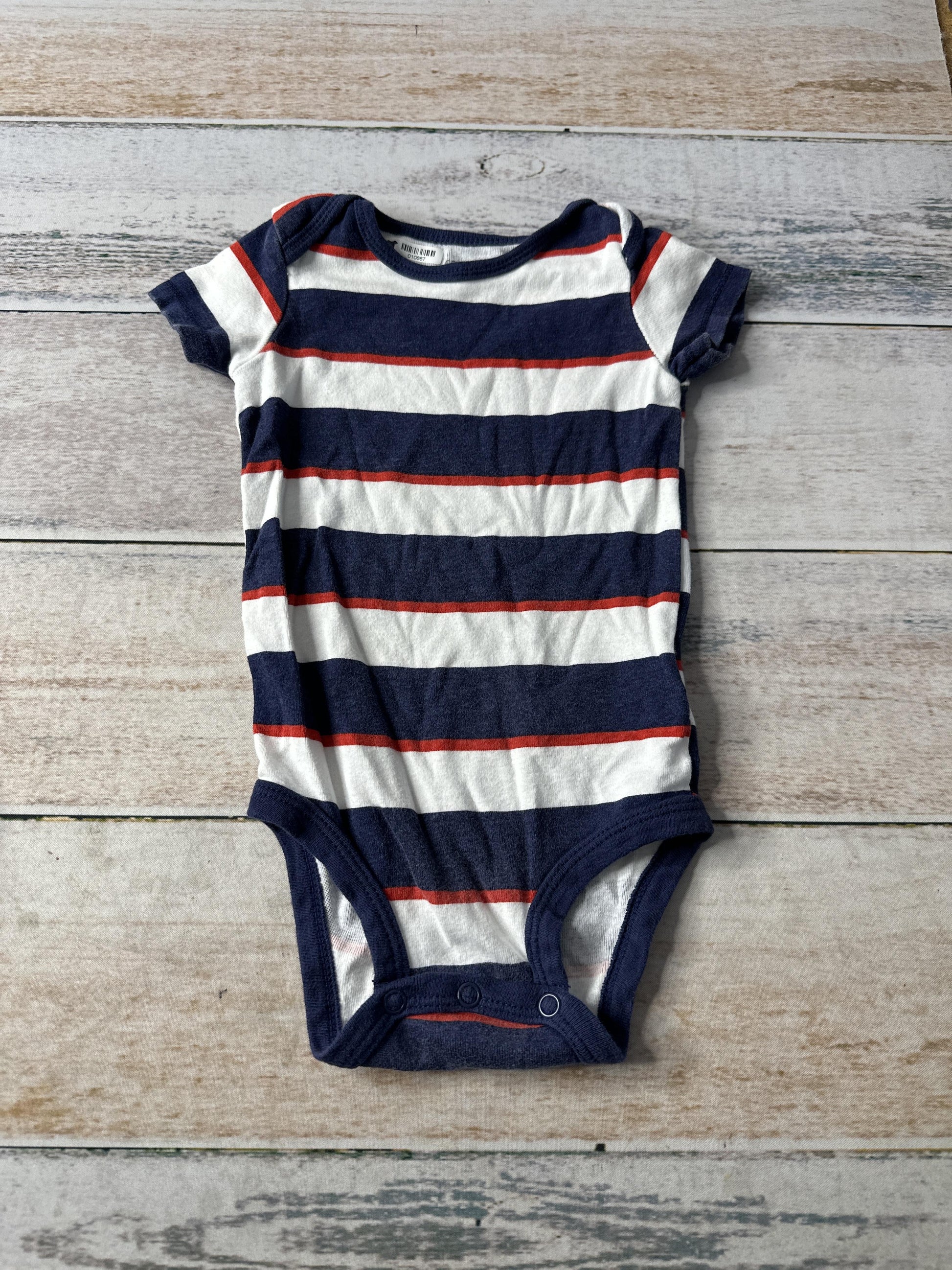 Carters Boys White | Red | Navy Blue Onesie Size: 9 months White | Red | Navy Blue