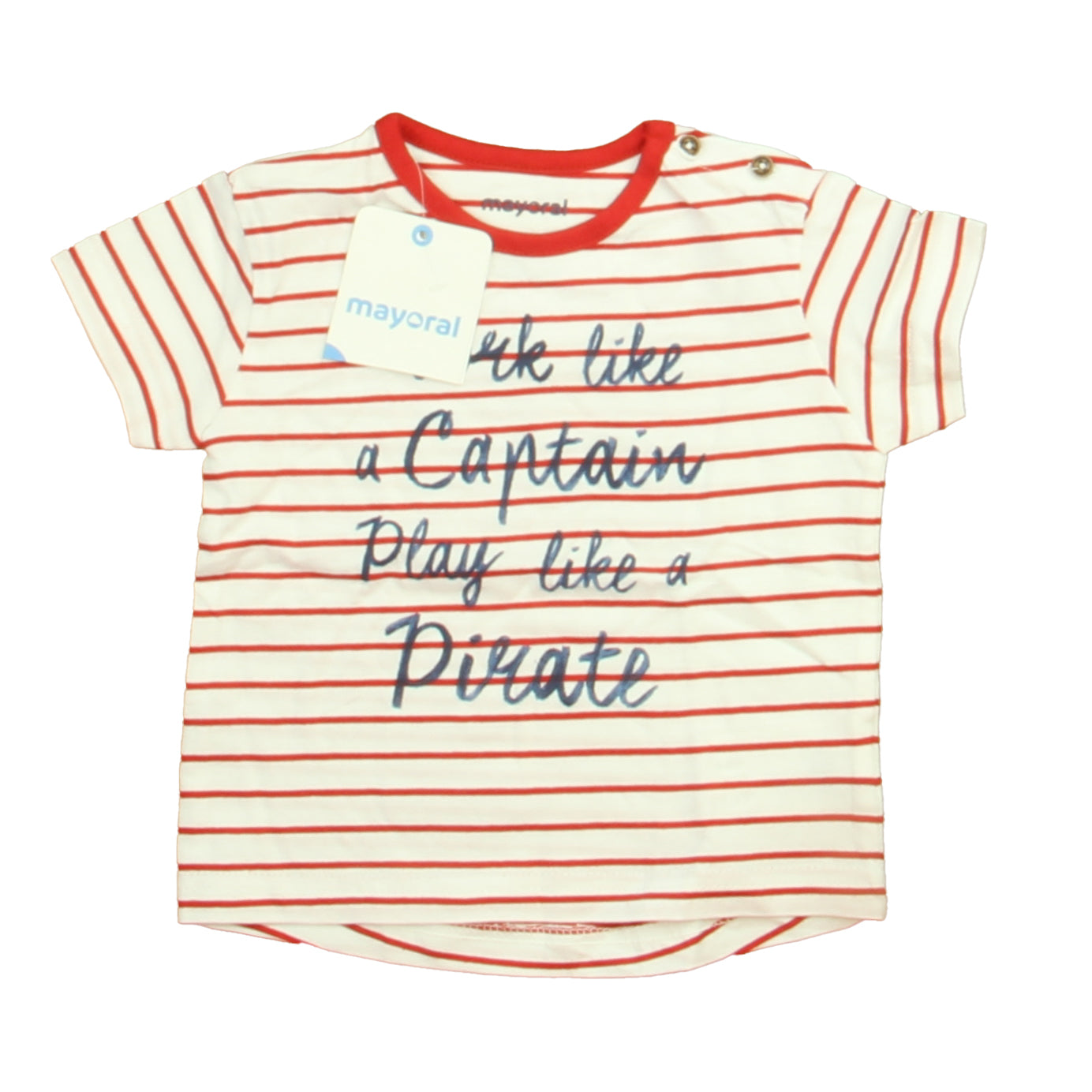 Mayoral Boys White | Red | Navy T-Shirt Size: 6 Months White | Red | Navy