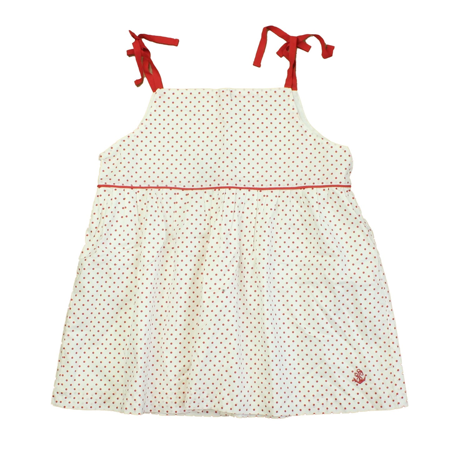 Jacadi Girls White | Red | Polka Dots Tank Top Size: 12 Years