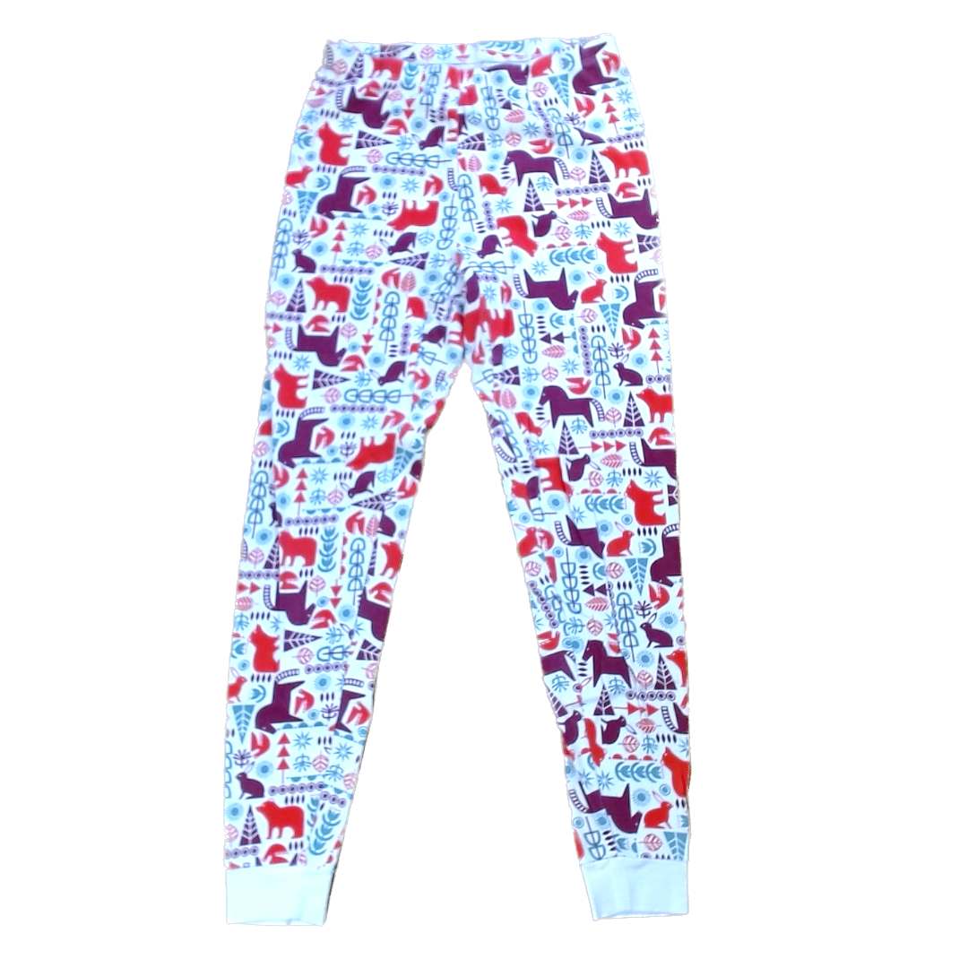 Tea Collection Girls White | Red + Purple Animals Pants Size: 14 Year White | Red + Purple Animals