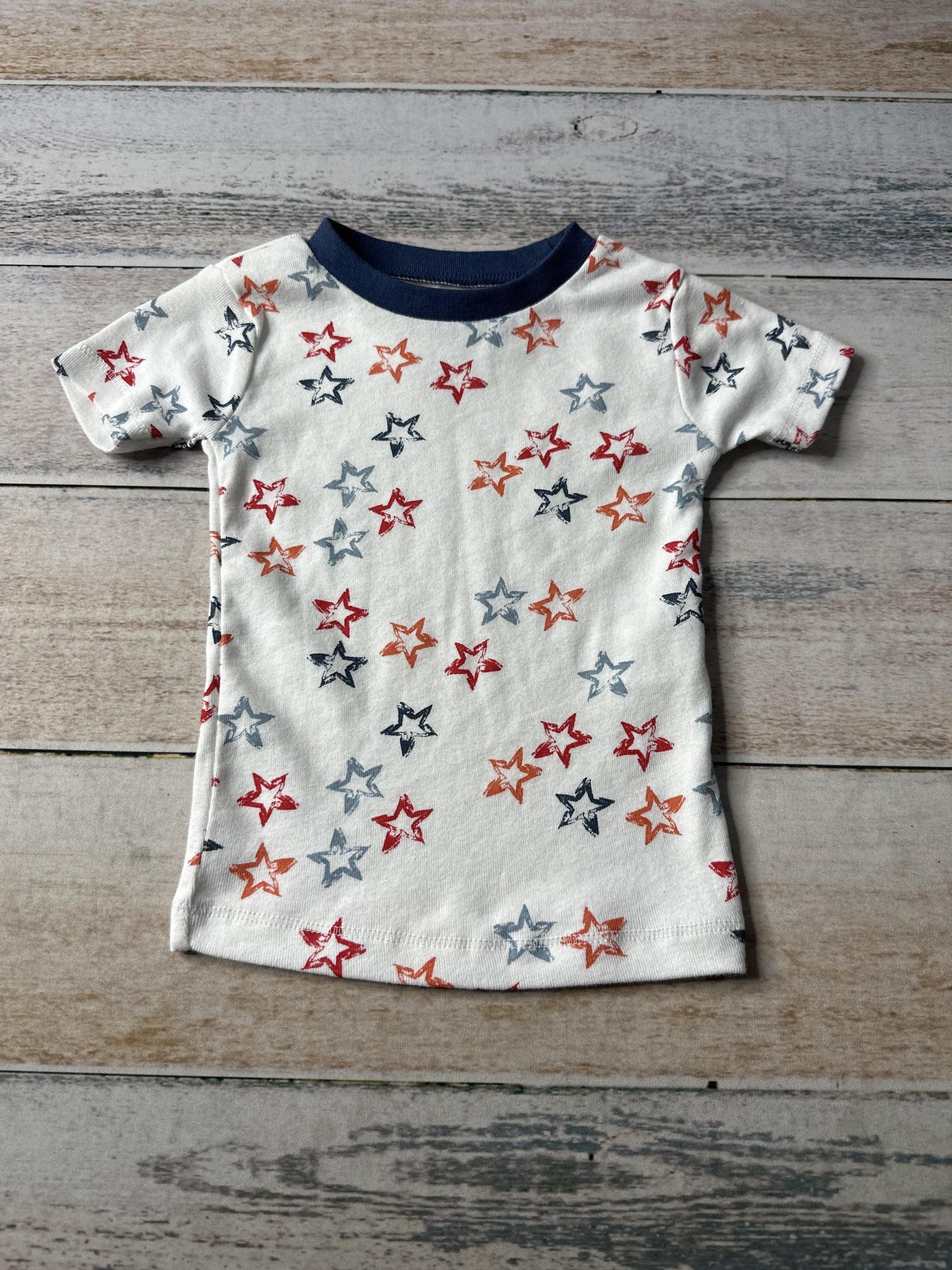 Burt's Bees Unisex White | Red | Stars | Navy Blue Pajamas Size: 12M White | Red | Stars | Navy Blue