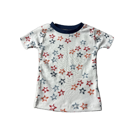 Burt's Bees Unisex White | Red | Stars | Navy Blue Pajamas Size: 12M White | Red | Stars | Navy Blue