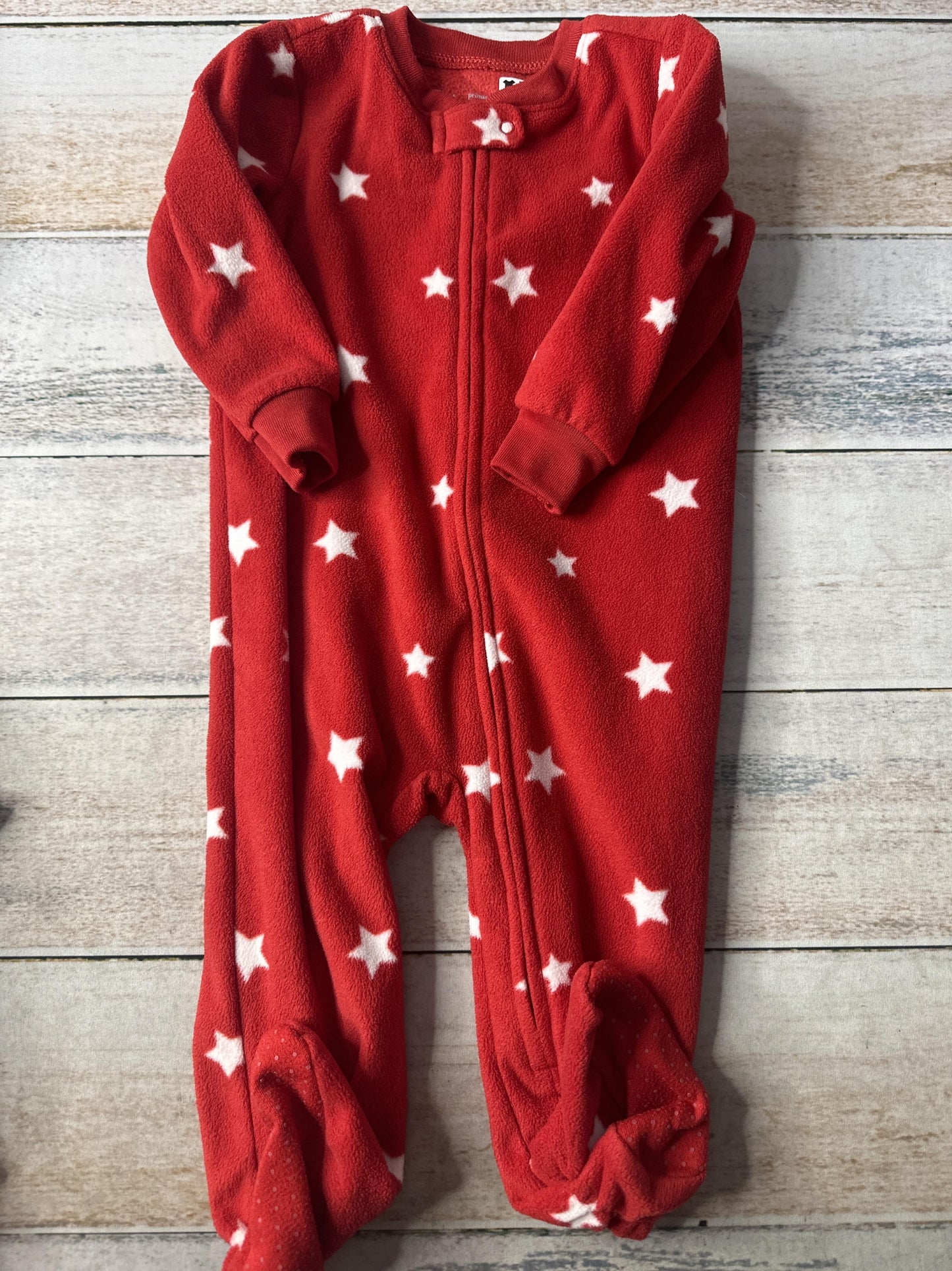 Primary Boys White | Red | Stars Pajamas Size: 6-12 months White | Red | Stars
