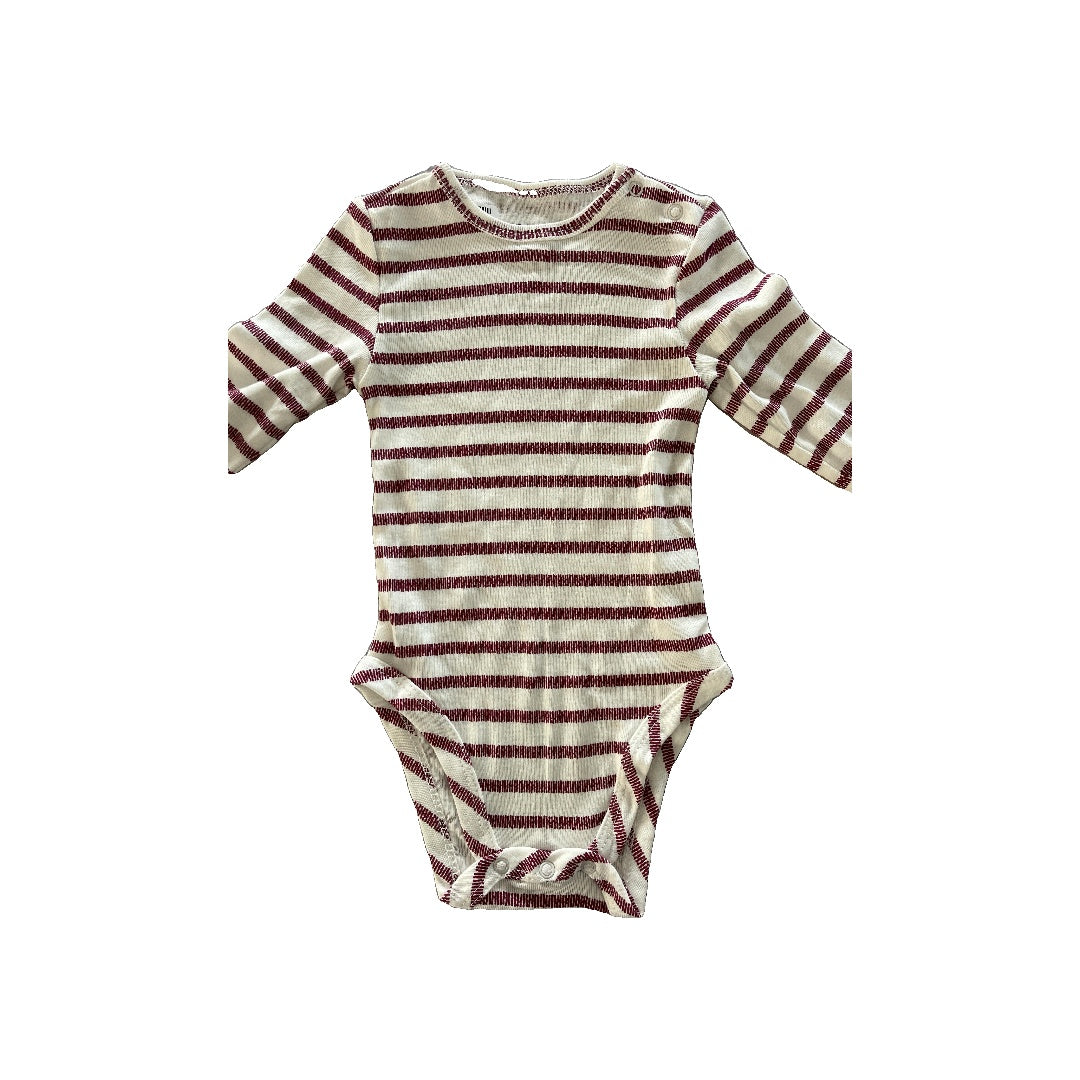 Focus Boys White | Red | Stripe Onesie Size: 9 months White | Red | Stripe