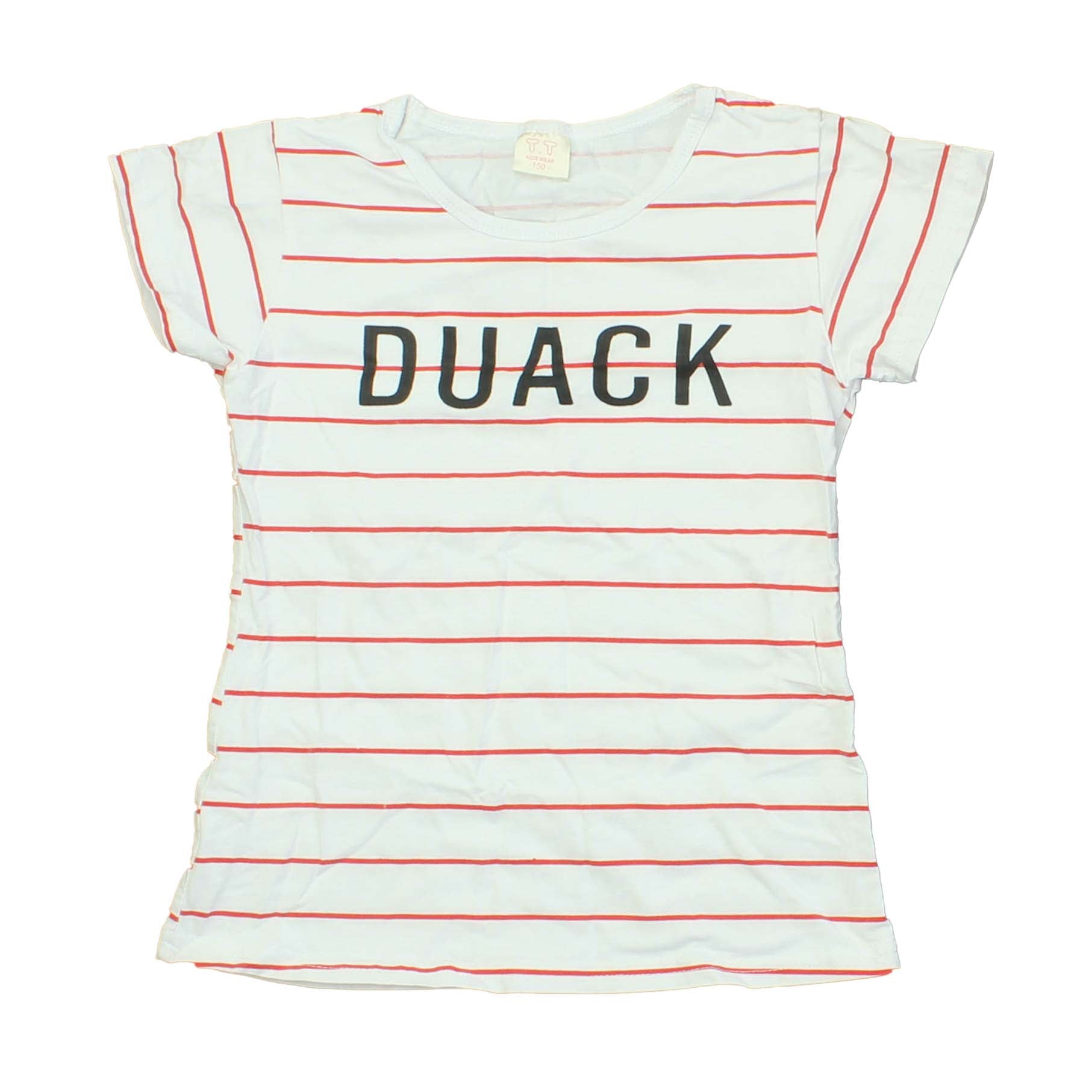 T.T Girls White | Red Stripe T-Shirt Size: 12 Years White | Red Stripe