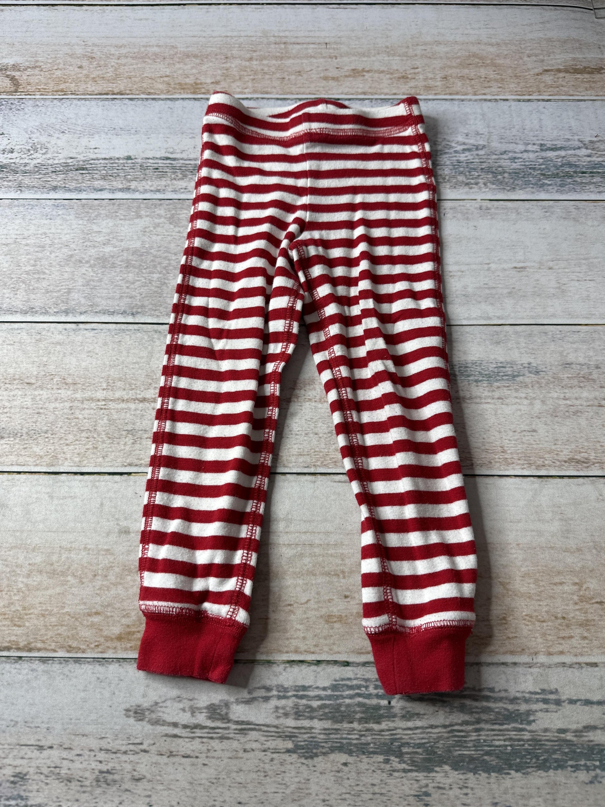 Primary Unisex White | Red | Stripe Pajamas Size: 3T White | Red | Stripe
