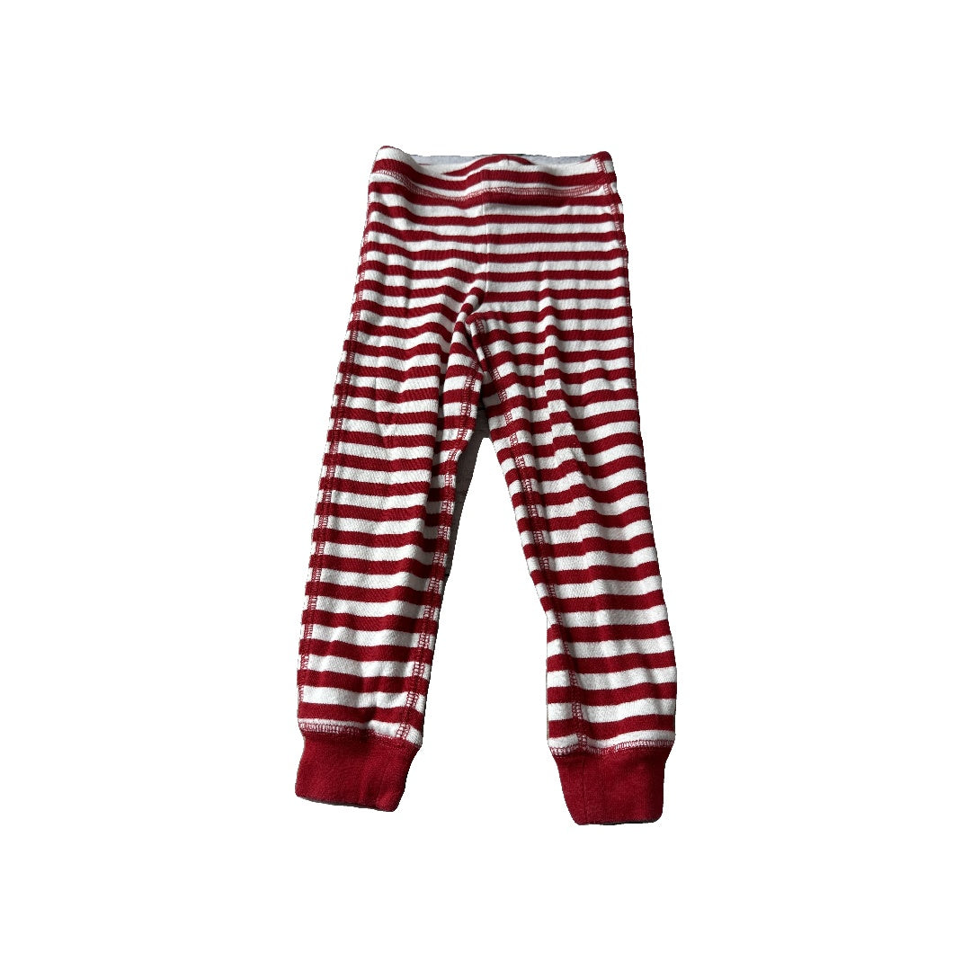 Primary Unisex White | Red | Stripe Pajamas Size: 3T White | Red | Stripe