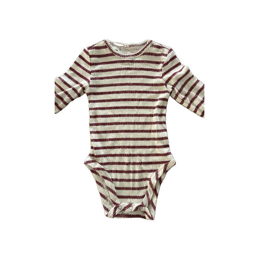 Focus Boys White | Red | Stripe Onesie Size: 9 months White | Red | Stripe