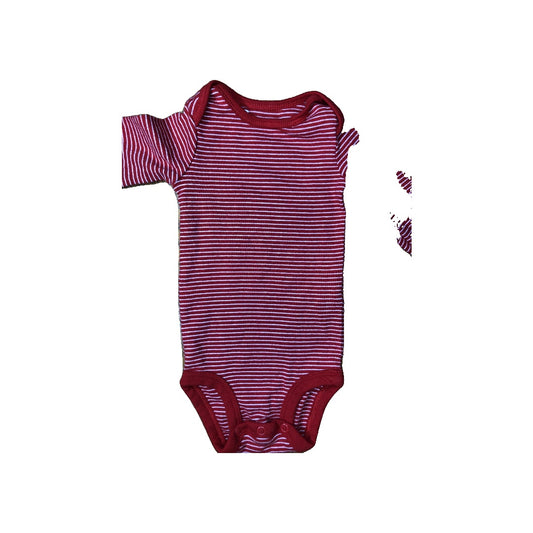 Carters Unisex White | Red | Striped Onesie Size: 3-6 months White | Red | Striped