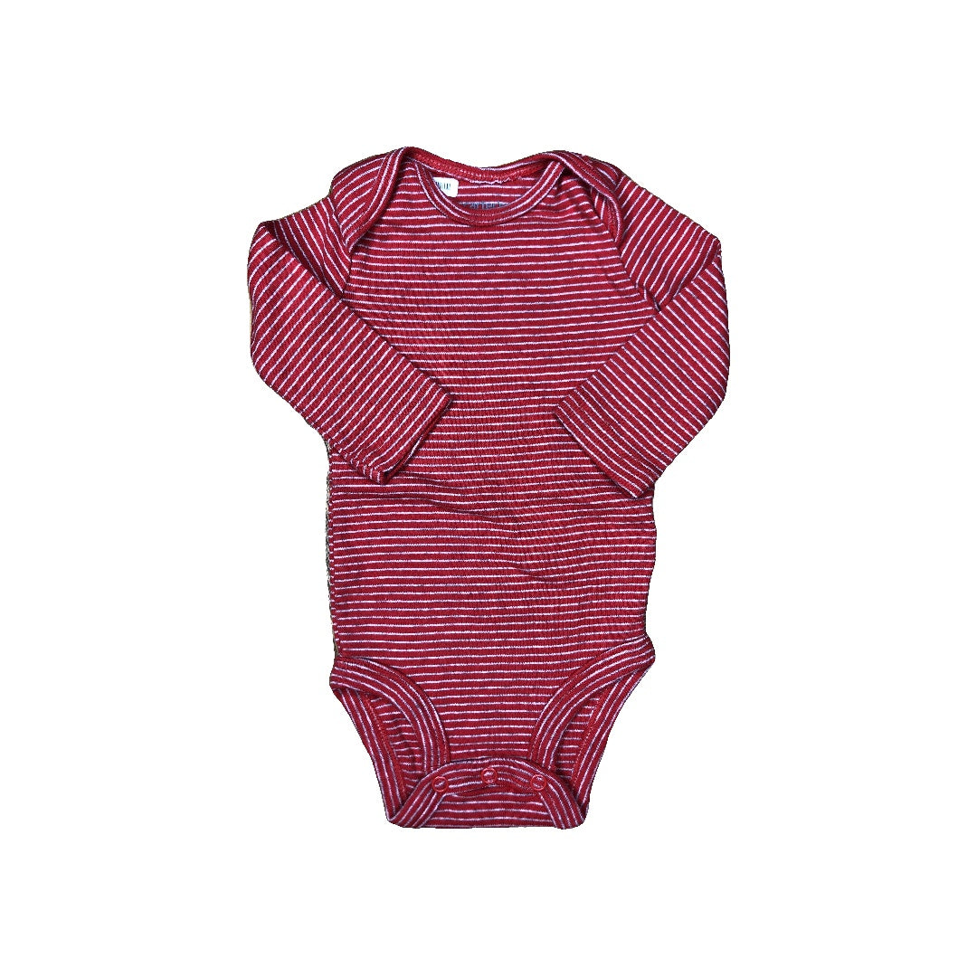 Carters Unisex White | Red | Striped Onesie Size: 3 months White | Red | Striped
