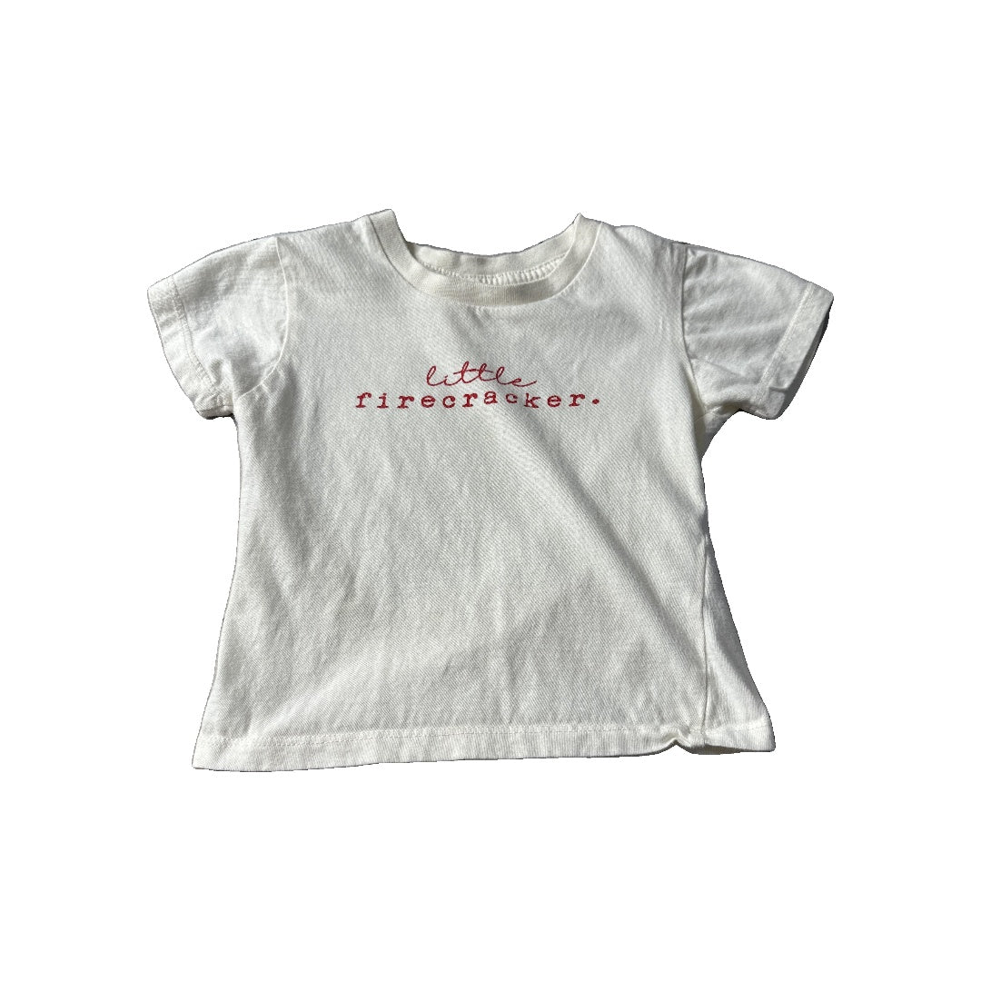 Tenth + Pine Unisex White | Red | Text T-Shirt Size: 18-24 months White | Red | Text