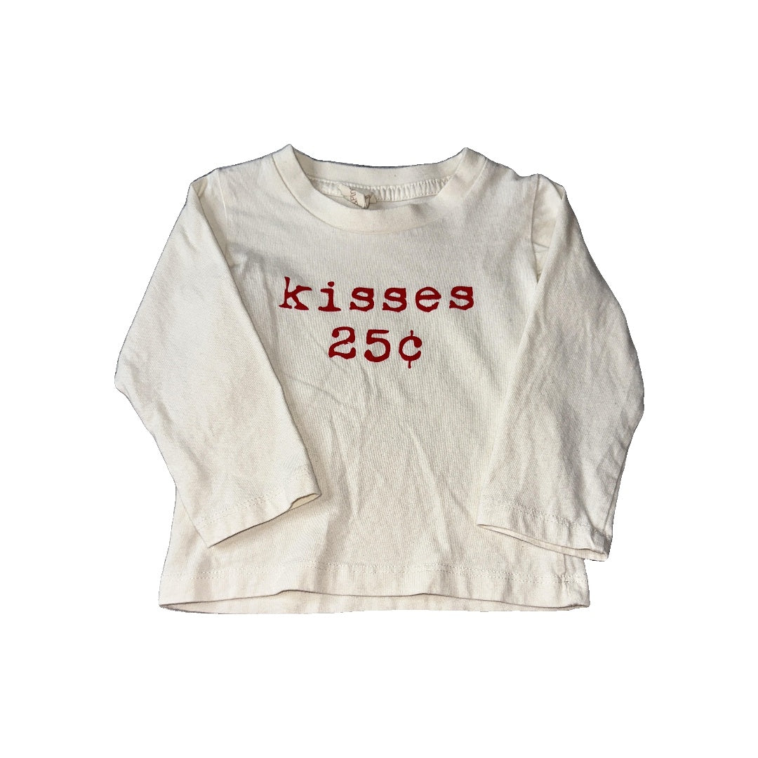 Tenth + Pine Unisex White | Red | Text Long Sleeve T-Shirt Size: 12-18 months White | Red | Text
