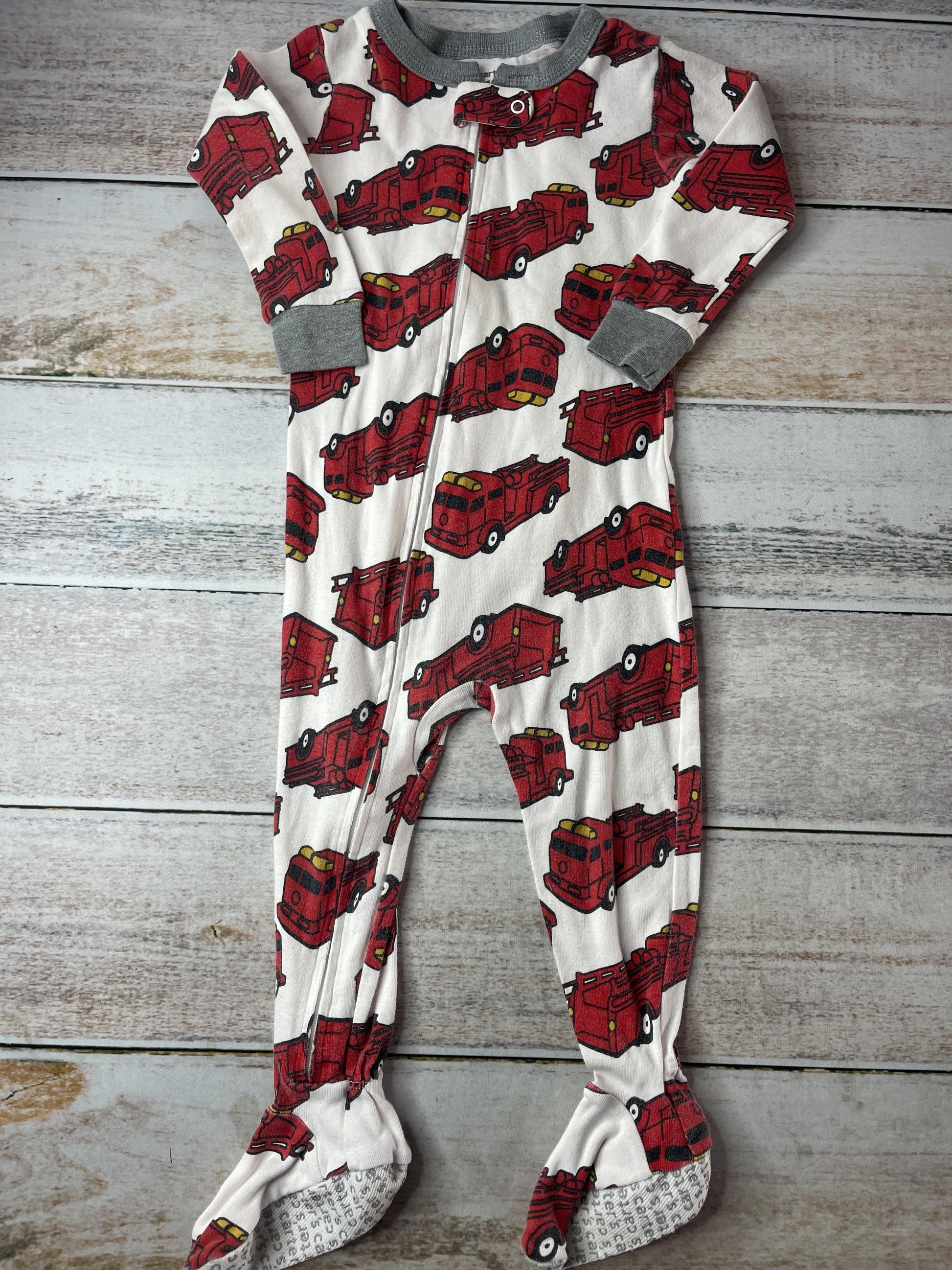 Carters Boys White | Red | Trucks Pajamas Size: 18 months White | Red | Trucks
