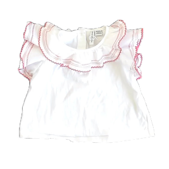 Janie & Jack Girls White | Red Blouse Size: 6-12 Months White | Red