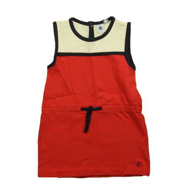 Petit Bateau Girls White | Red Dress Size: 4T