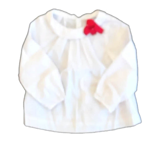 Jacadi Girls White | Red Blouse Size: 12 Months White | Red