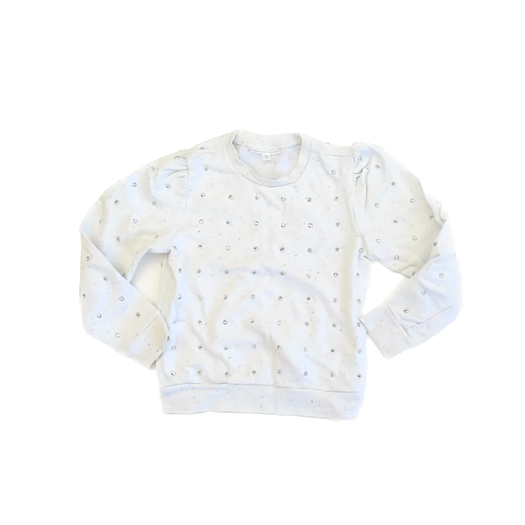 Rockets Of Awesome Girls White Rhinestones Sweatshirt Size: 10 Years White Rhinestones