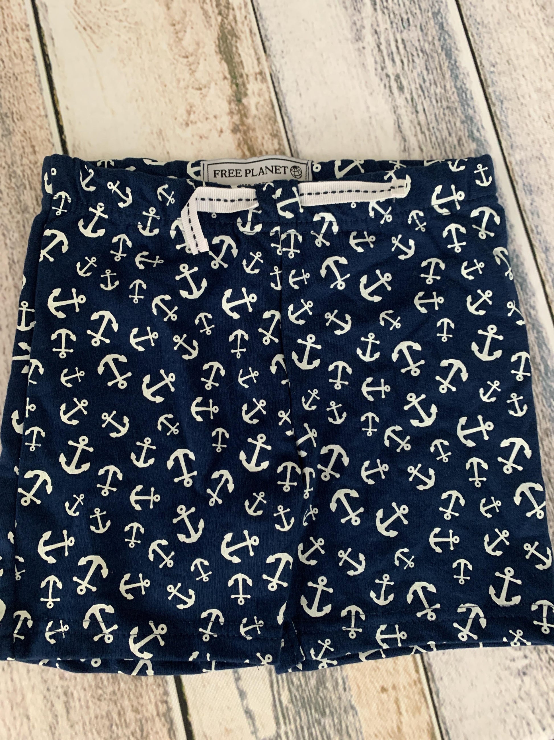 Free Planet Boys White | Royal Blue | Pattern Shorts Size: 2T White | Royal Blue | Pattern