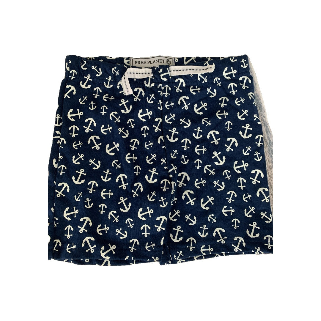 Free Planet Boys White | Royal Blue | Pattern Shorts Size: 2T White | Royal Blue | Pattern