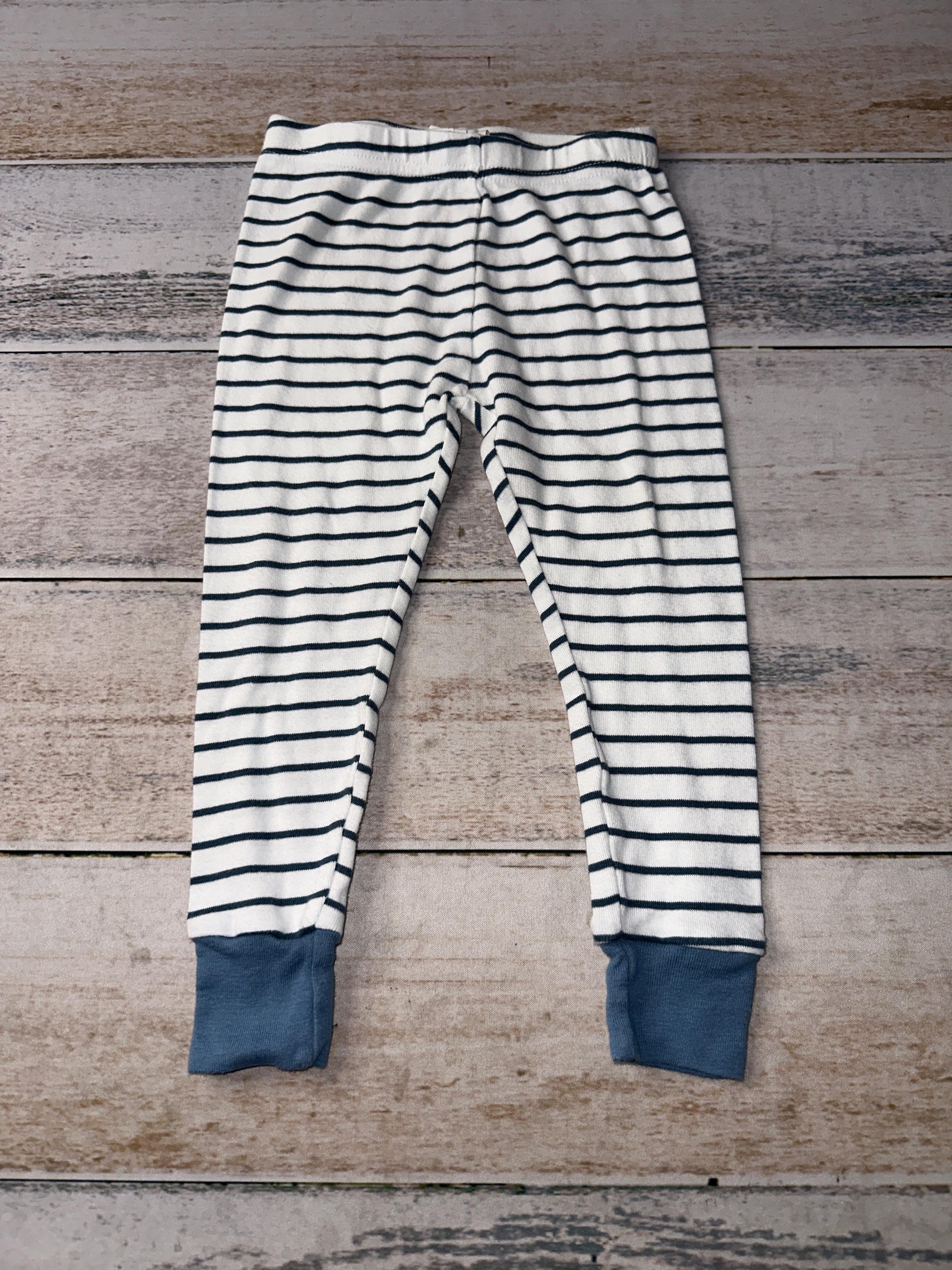 Little Planet Boys White | Royal Blue | Stripe Pajamas Size: 24 months White | Royal Blue | Stripe