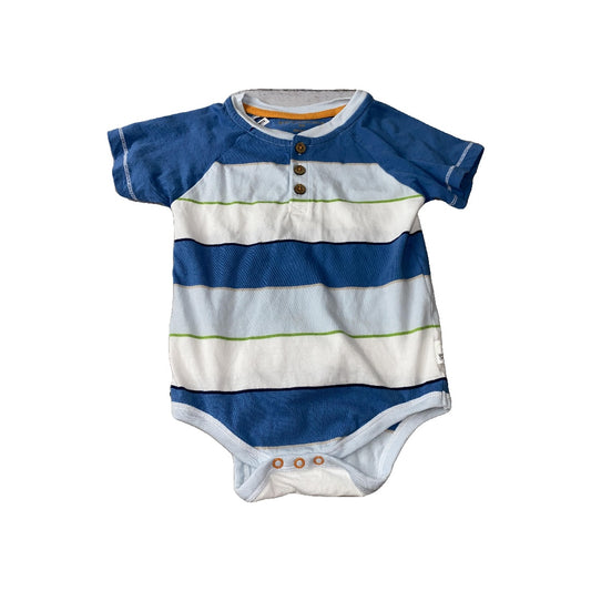 Burt's Bees Boys White | Royal Blue | Stripe Onesie Size: 18 months White | Royal Blue | Stripe