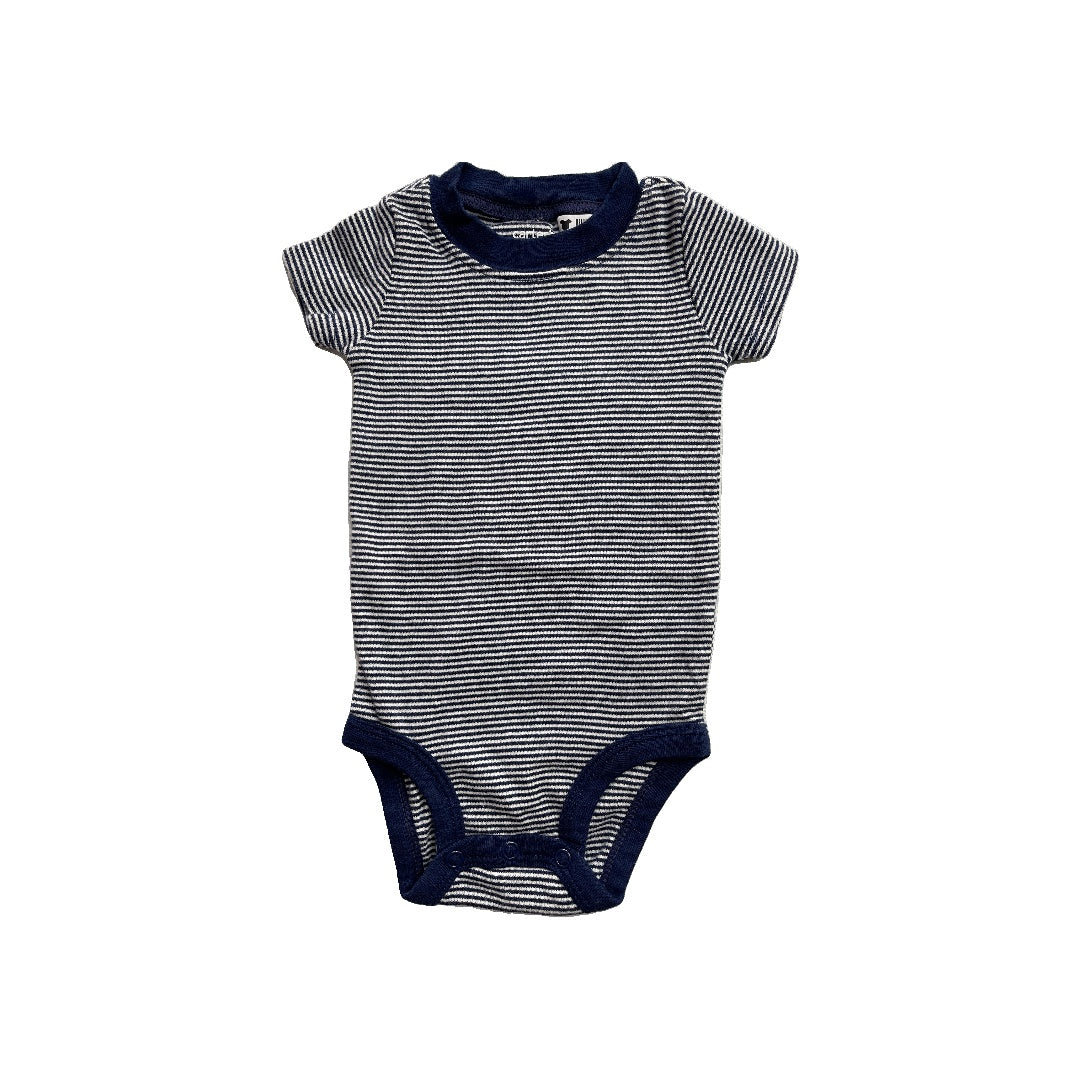 Carters Boys White | Royal Blue | Stripe Onesie Size: 6 months White | Royal Blue | Stripe