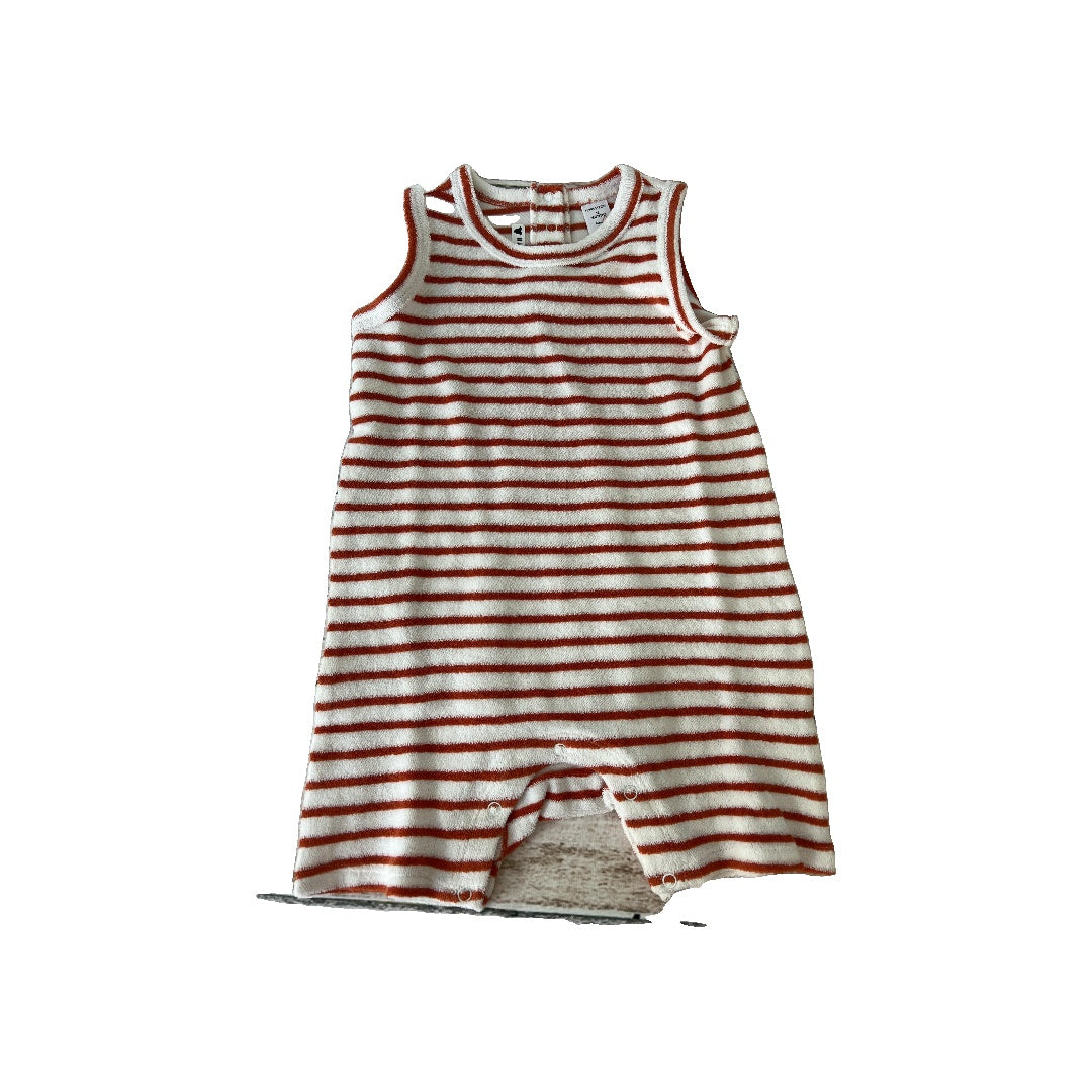 Nordstrom Unisex White | Rust | Stripe Romper Size: 12 months White | Rust | Stripe