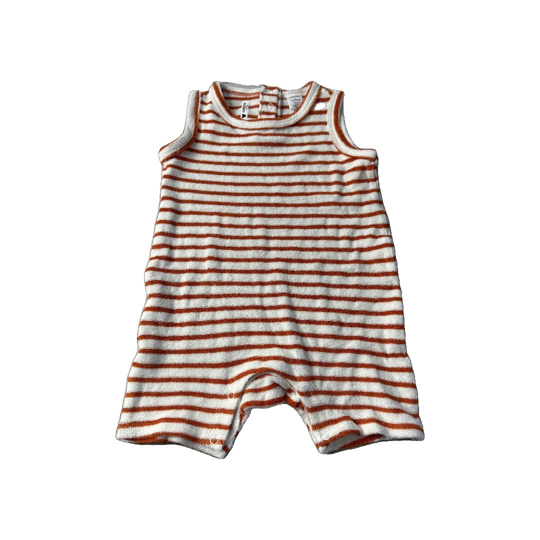 Nordstrom Unisex White | Rust | Stripe Romper Size: 6 months White | Rust | Stripe