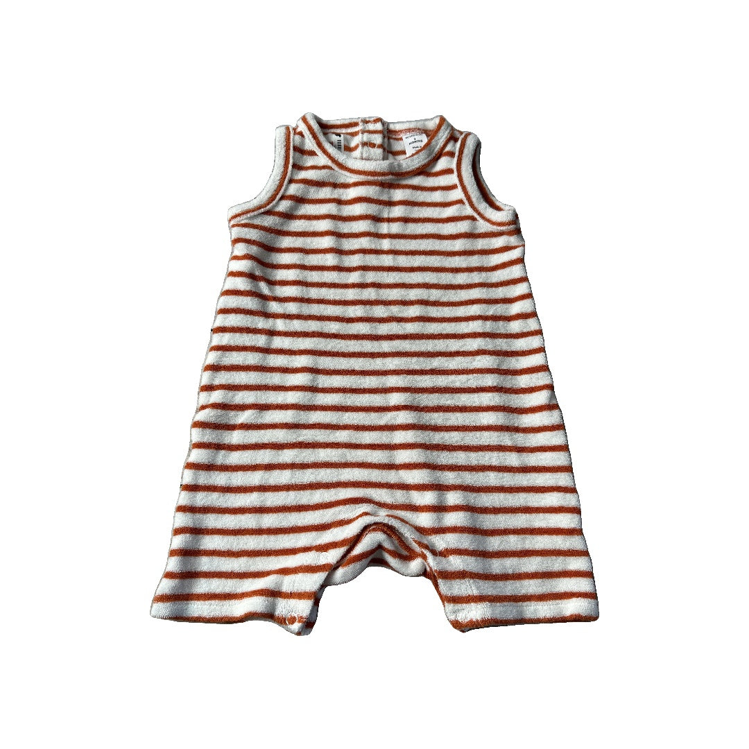 Nordstrom Girls White | Rust | Stripe Romper Size: 3 months White | Rust | Stripe