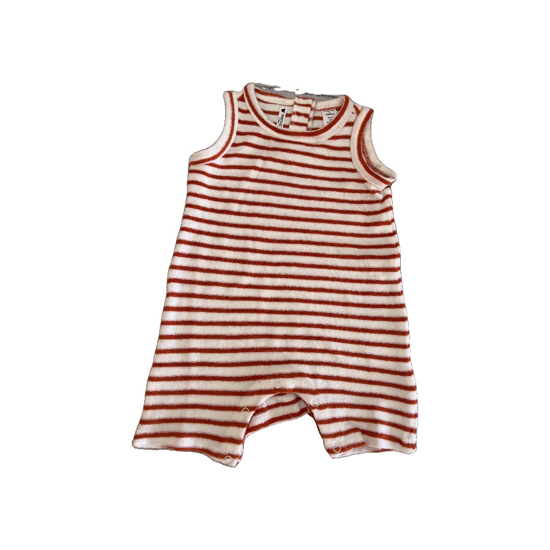 Nordstrom Unisex White | Rust | Stripe Romper Size: 6 months White | Rust | Stripe