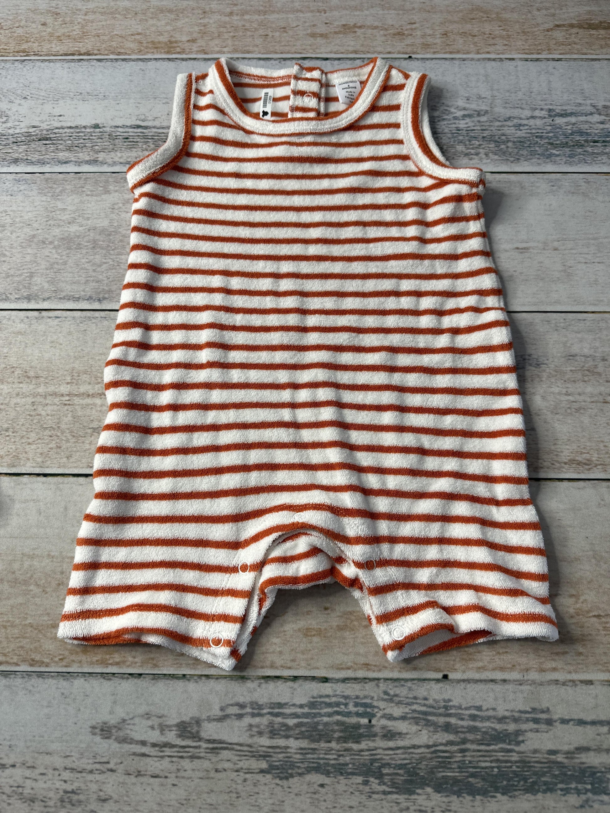 Nordstrom Unisex White | Rust | Stripe Romper Size: 6 months White | Rust | Stripe