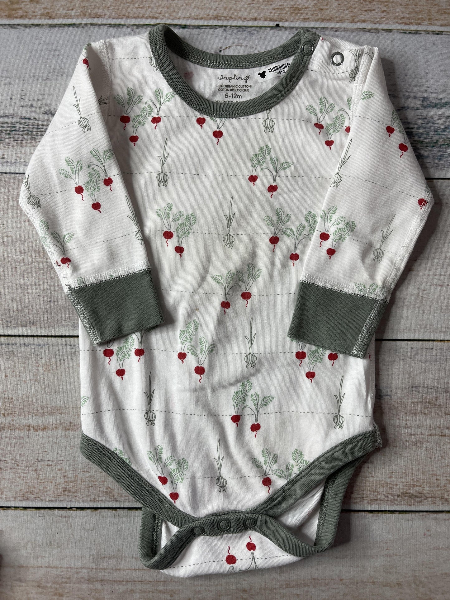Sapling Unisex White | Sage Onesie Size: 6-12 months White | Sage