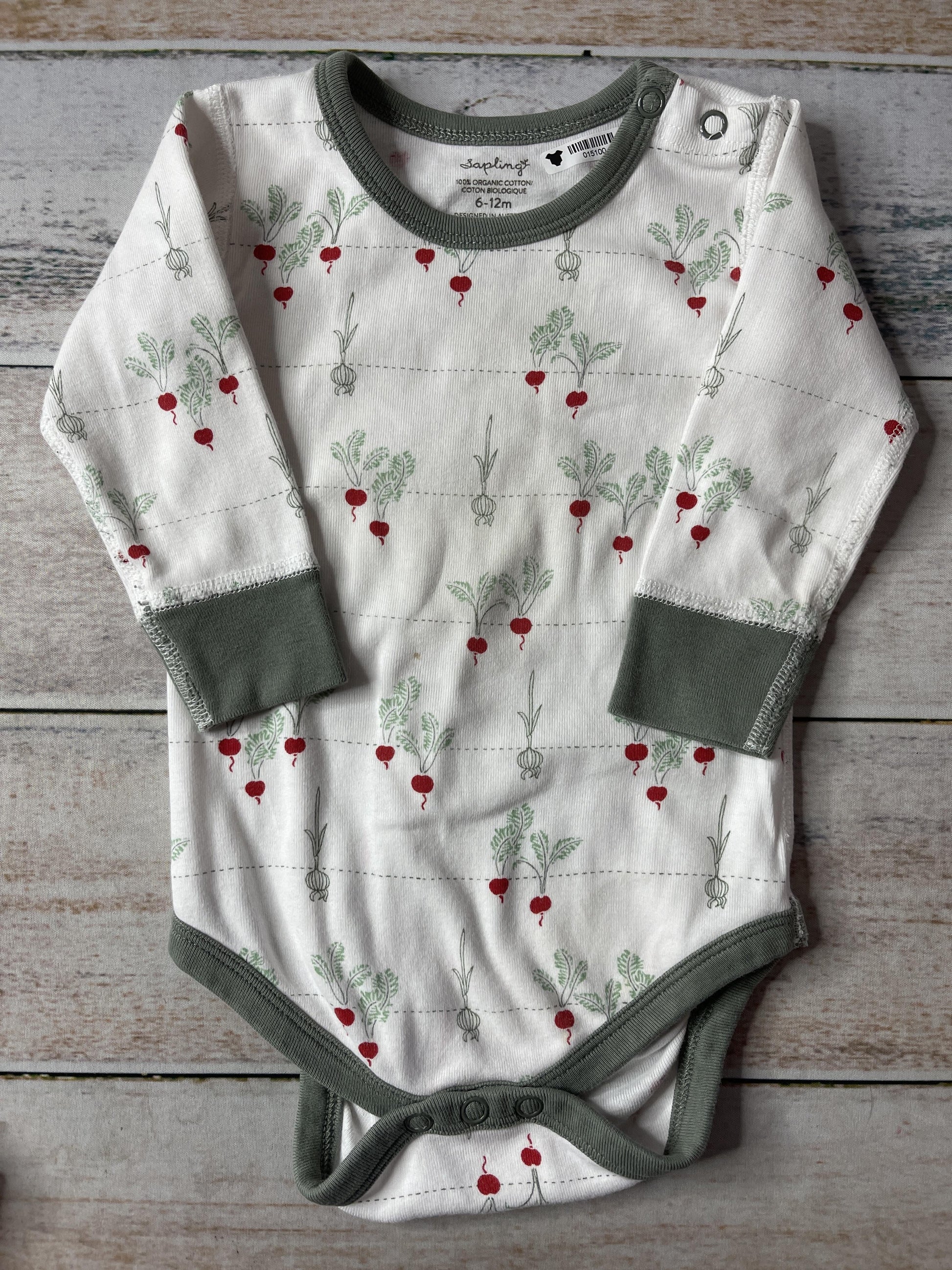 Sapling Unisex White | Sage Onesie Size: 6-12 months White | Sage