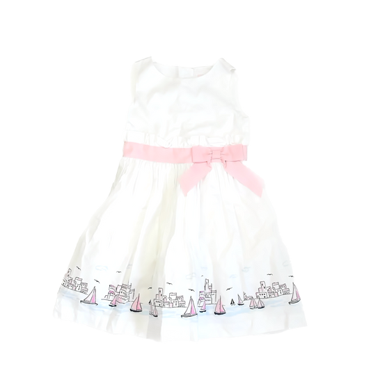 Janie and Jack Girls White | Sailboats Dress Size: 5T White | Sailboats