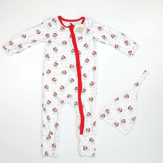 Charlie's Project Unisex White Santa 1-piece Non-footed Pajamas Size: 2T White Santa