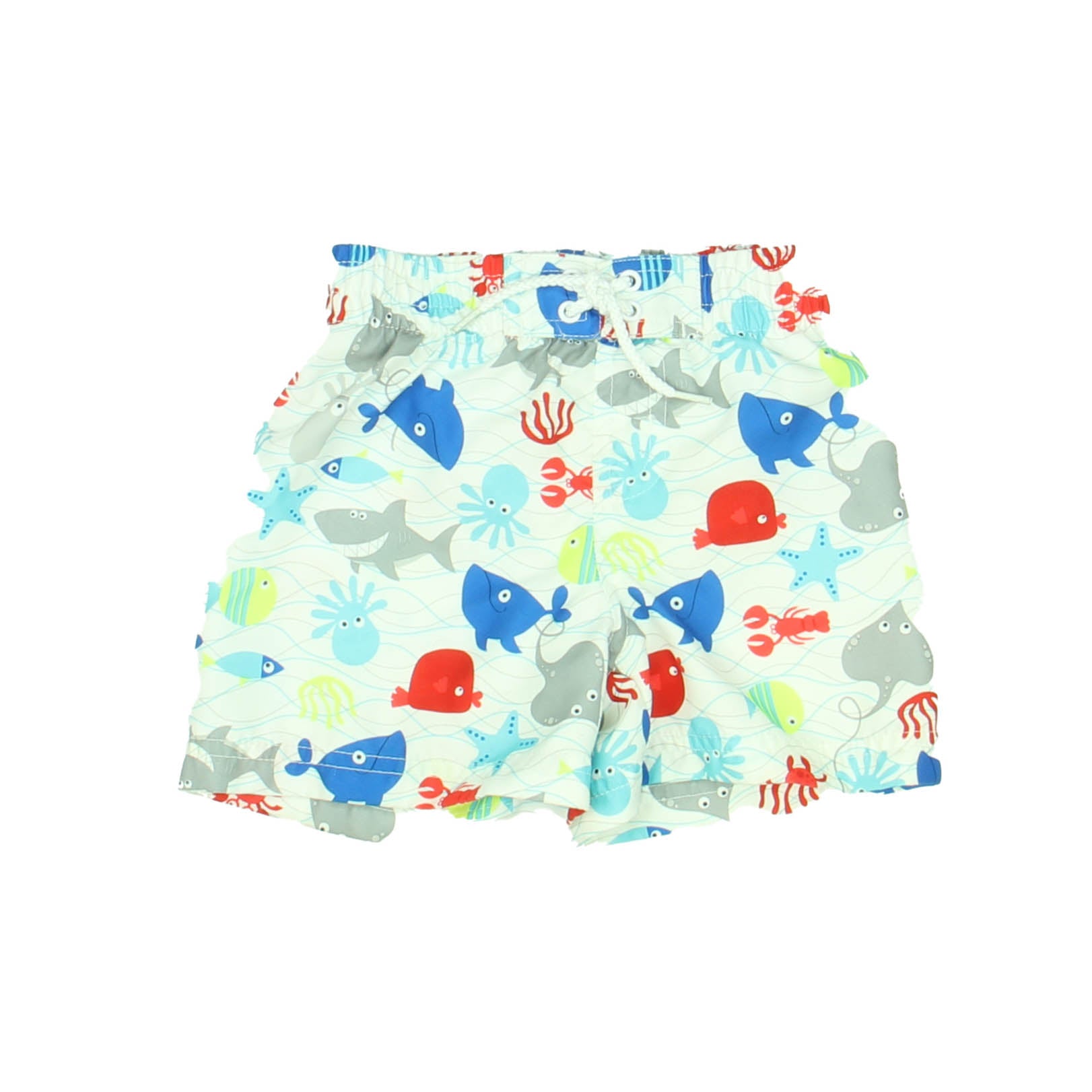Koala Kids Boys White | Sea Creatures Trunks Size: 9-12 Months White | Sea Creatures