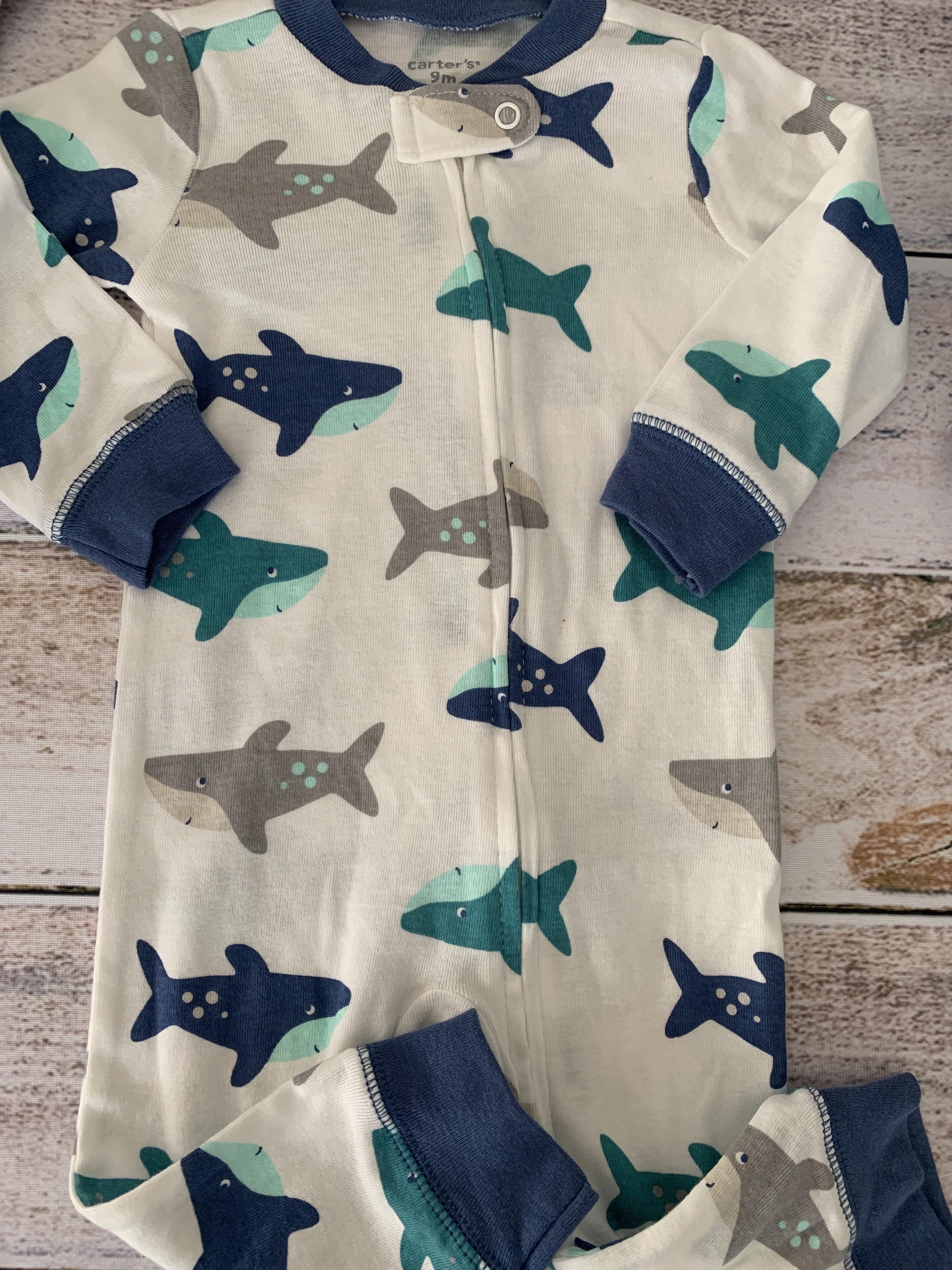 Carters Boys White | Sharks Pajamas Size: 9 months White | Sharks