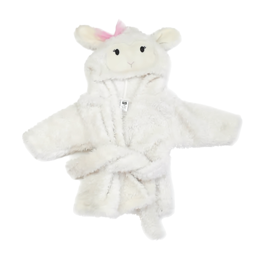 HB Girls White Sheep Bathrobe Size: 0-9 Months White Sheep